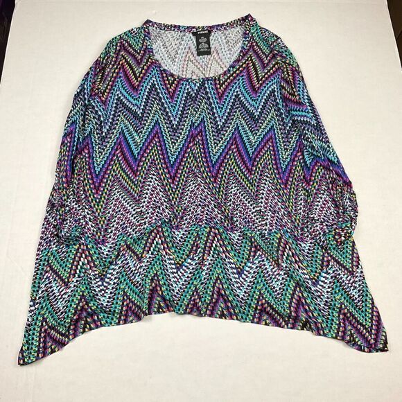 Premise Womens Stretchy Casual Shirt Colorful 3/4 Sleeve Relaxed Fit Top XXL 2X - Picture 1 of 9